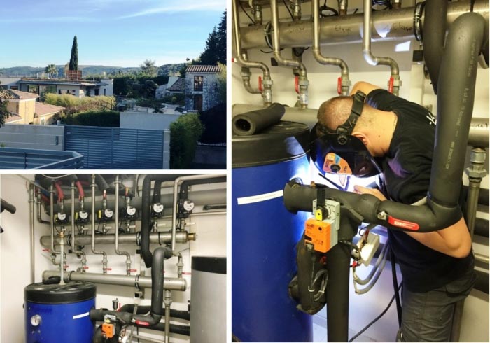 Consultez la chantier : remise en etat d'un système de chauffage avec pompe à chaleur sdeec et plafond chauffant à vence 06 alpes maritimes