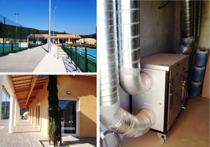 Ventilation Double Flux Atlantic et eau chaude solaire pour un Tennis Club