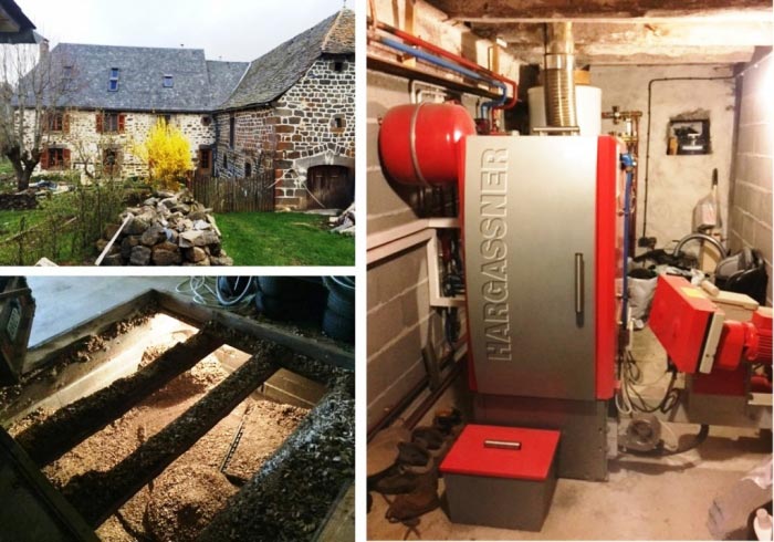 Consultez la chantier : chaudière bois dechiqueté / plaquettes hargassner dans une maison d'habitation à neuvéglise 15 cantal région auvergne