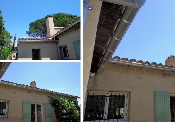 Consultez la chantier : travaux de zinguerie - plombier zingeur - gouttières zinc soudées à pujaut - 30 gard et 84 vaucluse