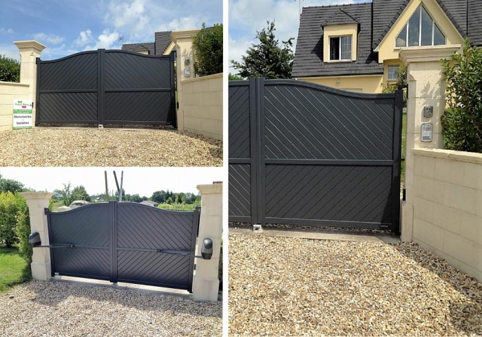 pose de portail aluminium avec motorisation somfy
