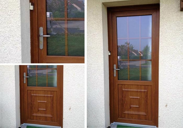 porte d'entrée en pvc chêne doré 