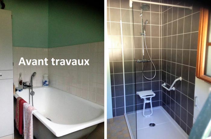 Consultez la chantier : artisan rge plombier chauffagiste, réalisation d'une salle de bain, douche italienne à bacqueville en caux seine maritime, 76
