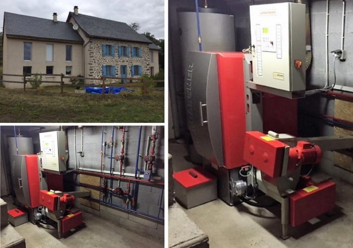 Consultez la chantier : chaudière copeaux de bois / plaquettes hargassner dans une maison d'habitation 15 cantal région auvergne