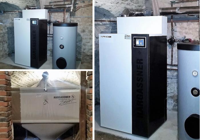 Consultez la chantier : installation d'une chaudière aux granulés de bois pellets à la place d'une chaudière fioul de marque hargassner nano à estouy 45300