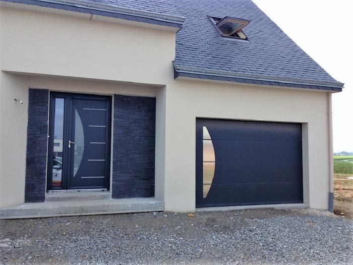 Consultez la chantier : porte d'entree bois pasquet model aurore et porte de gararge pasquet, modele miami