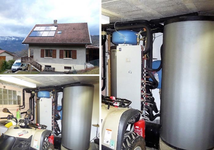 installation de chauffage solaire en solaire direct solisart avec 8 capteurs