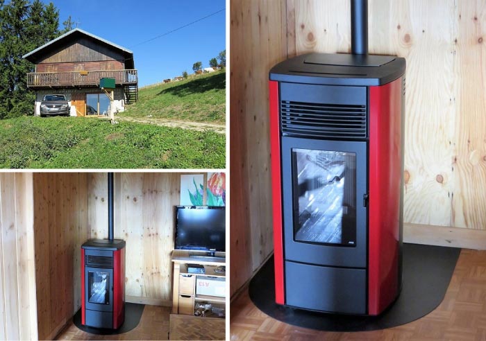 Consultez la chantier : installation poêle à granulé de bois (pellet) mcz ego 2.0 comfort air à 73670 entremont-le-vieux 73 savoie
