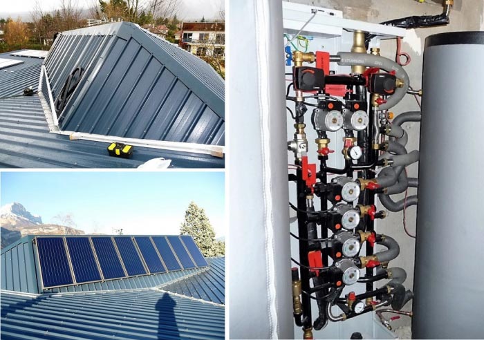 Consultez la chantier : chauffage solaire solisart en rénovation sur bac acier