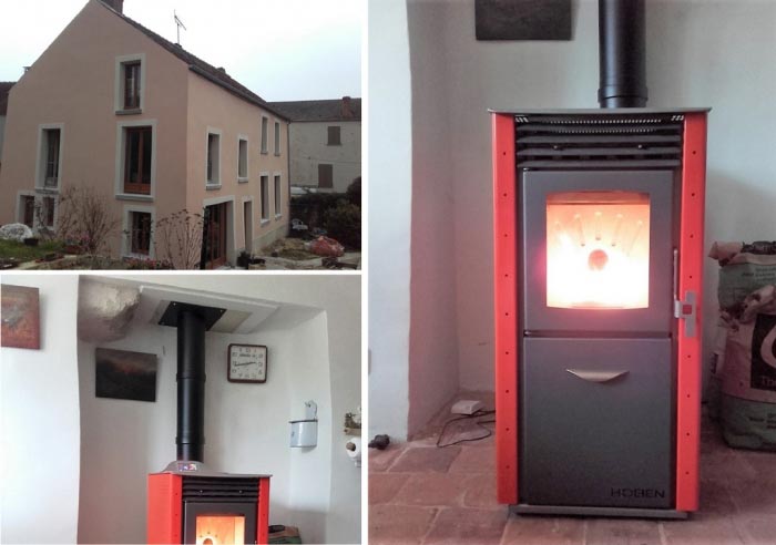 Consultez la chantier : installation d'un poêle à granulés hoben à herbeville (78)