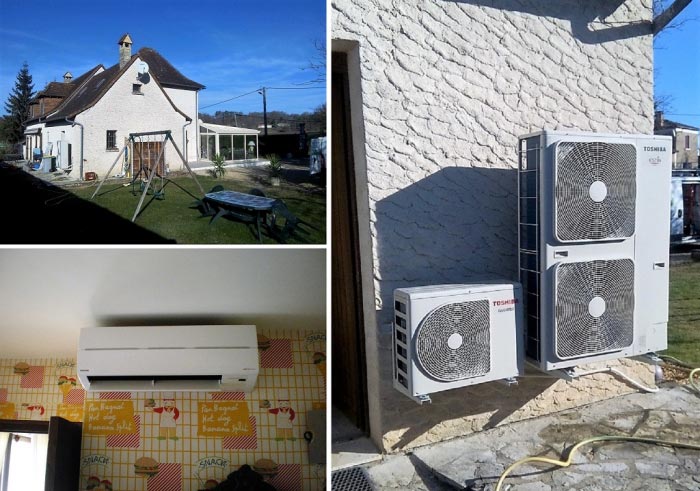 Consultez la chantier : climatisation réversible (pac air/air) de marque toshiba