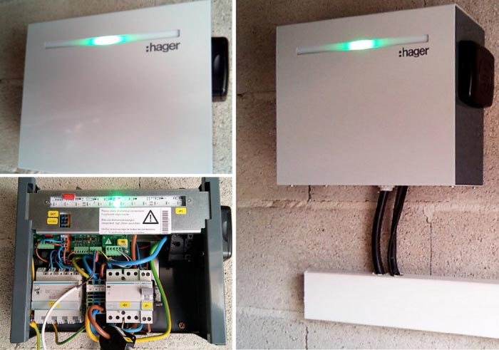installation d'une borne de recharge hager pour un véhicule électrique