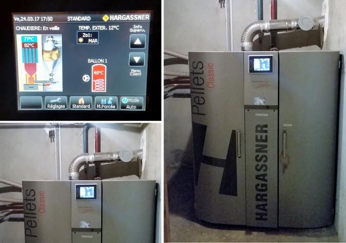 Consultez la chantier : changement d'une chaudière fioul par une chaudière aux granulés de bois hargassner classic 22 kw à boulancourt 77760