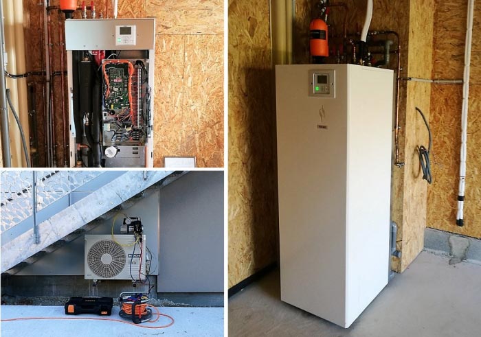 mise en service de quatre pompes a chaleur HITACHI YUTAKI S COMBI
