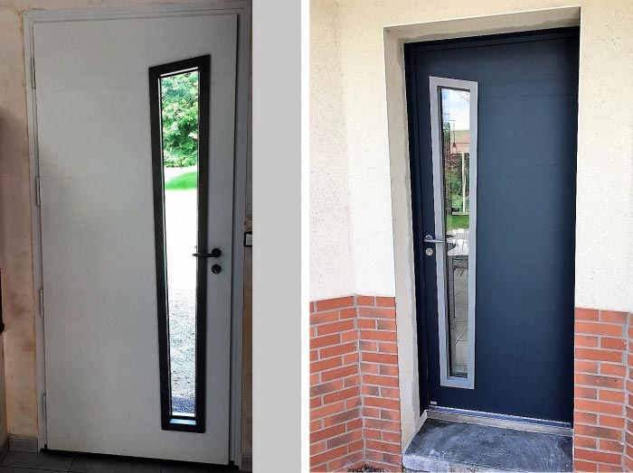 porte d'entrée aluminium bel'm modèle opale