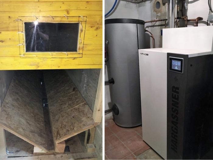 Installation chaudière granulés installateur en remplacement d'une chaudière gaz - artisan RGE Qualibois-Isère (38)