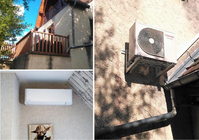 Consultez la chantier : climatisation réversible (pac air/air) de marque toshiba