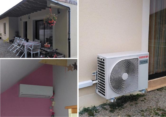 Consultez la chantier : climatisation réversible (pac air/air) de marque toshiba