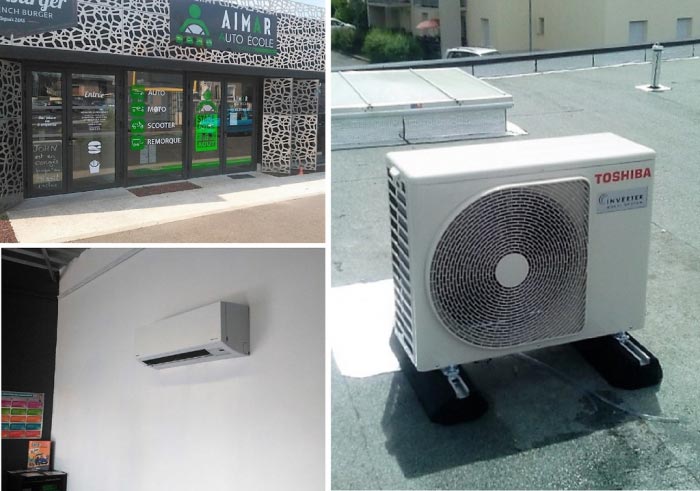 Consultez la chantier : climatisation réversible (pac air/air) de marque toshiba