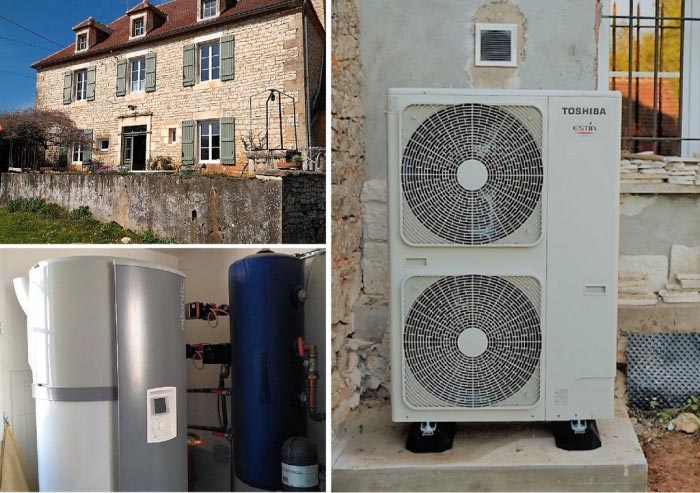 pompe a chaleur (pac) air eau (aérothermie) toshiba 60°