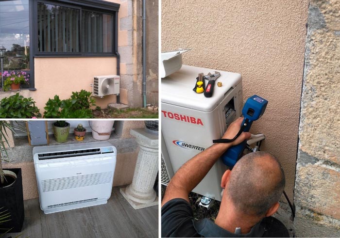 Consultez la chantier : climatisation réversible (pac air/air) de marque toshiba