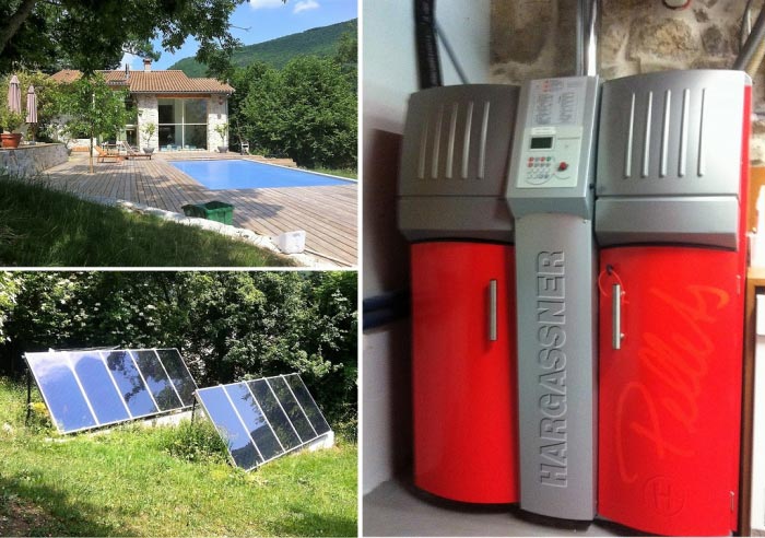 Chauffage solaire Solisart couplé avec chaudière granulés Hargassner