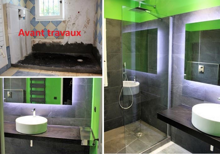 plombier - rénovation de salle de bain par un spécialiste de la douche italienne