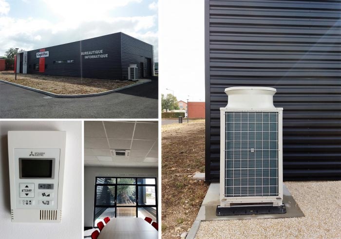 climatisation drv mitsubishi electric dans des bureaux