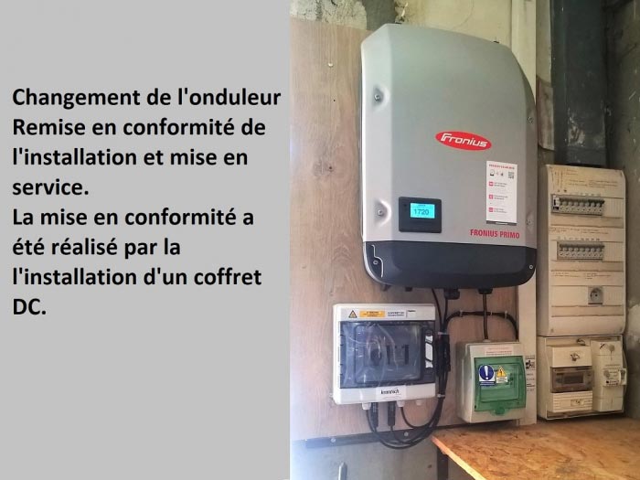 DEPANNAGE D'UNE INSTALLATION PHOTOVOLTAIQUE DE 3kWc EN REVENTE TOTALE