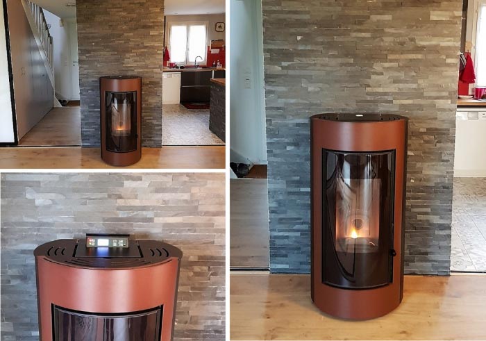 Consultez la chantier : installation d'un poêle aux granulés de bois pellets monde de marque cmg fire à la chapelle la reine 77760