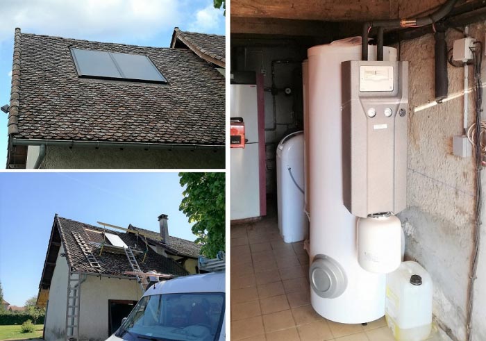 Consultez la chantier : installation d'un chauffe-eau solaire individuel de marque oertli  type sun  d230  à st ondras