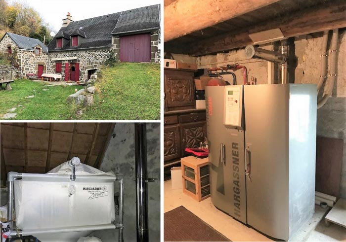 chaudière à granulés de bois hargassner dans une maison d'habitation dans le cantal