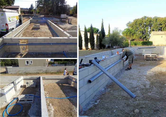 Réseau d'écoulement villa en construction 30 Gard 84 Vaucluse