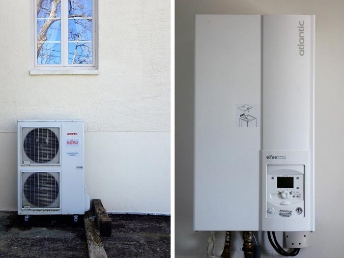 Pose pompe à chaleur  air eau Atlantic Alféa Extensa pour chauffage par le sol