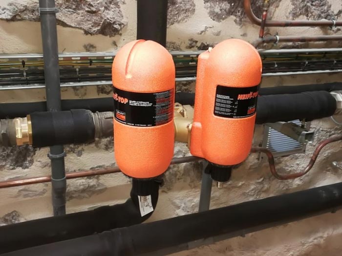 Filtration d'un reseaux de chauffage avec un filtre heifi top