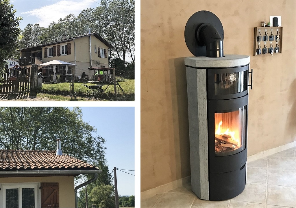 Consultez la chantier : installation d'un poele à buche avec four novaline gusto four 8 kw qualibois rge 2019