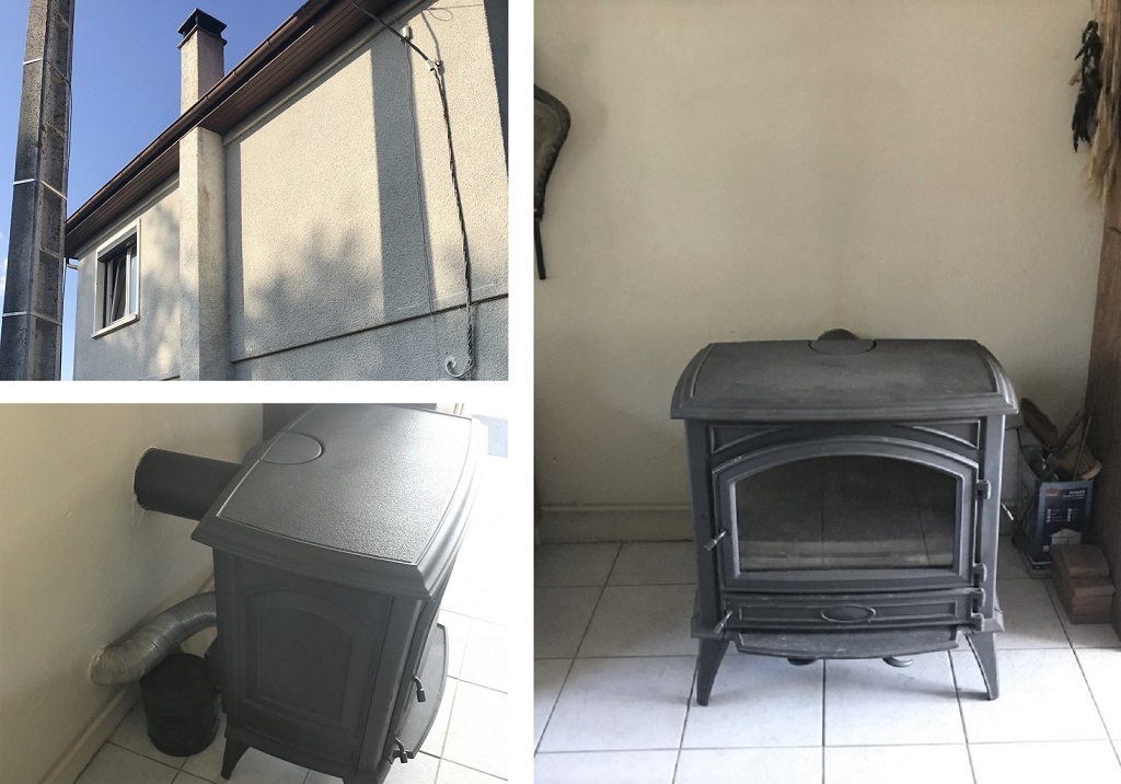Consultez la chantier : remplacement de poele à bois par un poele performant et moderne dovre buche de 50cm en fonte