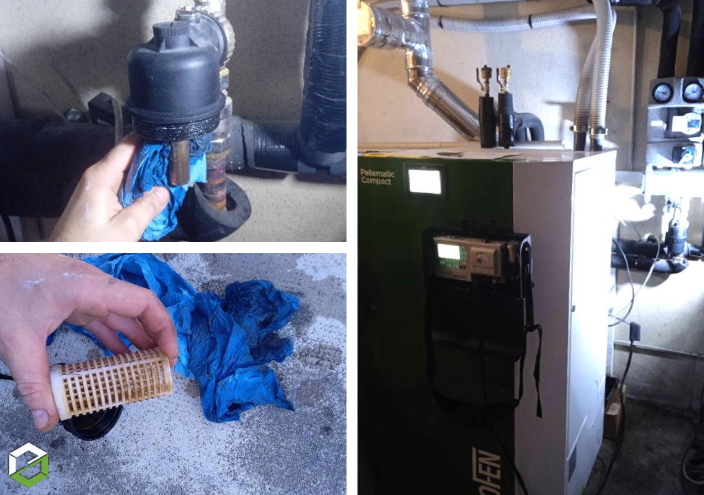 Entretien annuel d'une chaudière à granulés Okofen et ramonage du conduit de fumée