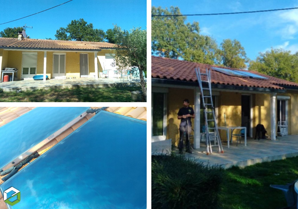 Démontage et remontage de panneaux solaire thermique pour réfection de toiture, chauffe eau solaire