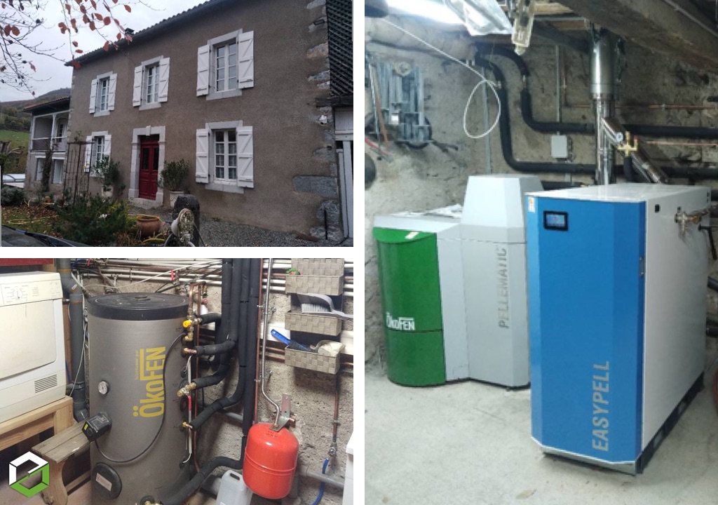 Chauffage bois/granulé & solaire pour grande maison 