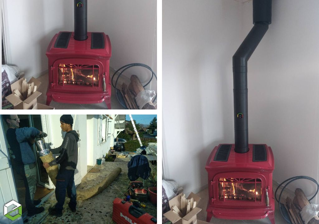 Installation d'un poêle à bois (bûche) de la marque Invicta modèle Bradford-Haute Garonne (31)