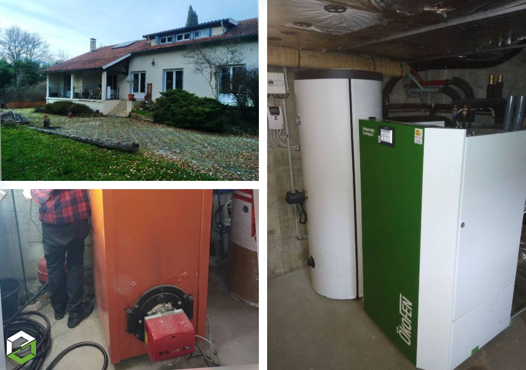 Une chaudière à granulés de la marque Okofen pour remplacer une vieille chaudière fioul Viessman-Haute Garonne (31)