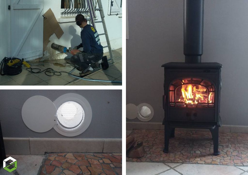 Quand la qualité rejoint l'esthétique : pose d'un poêle à bois de la marque DOVRE modèle 250 CBS