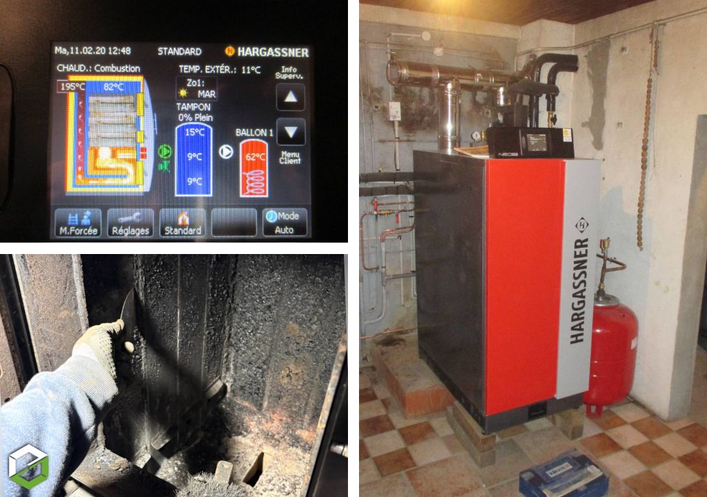Entretien ramonage dépannage chaudière bois bûche Hargassner modèle NEO HV 20