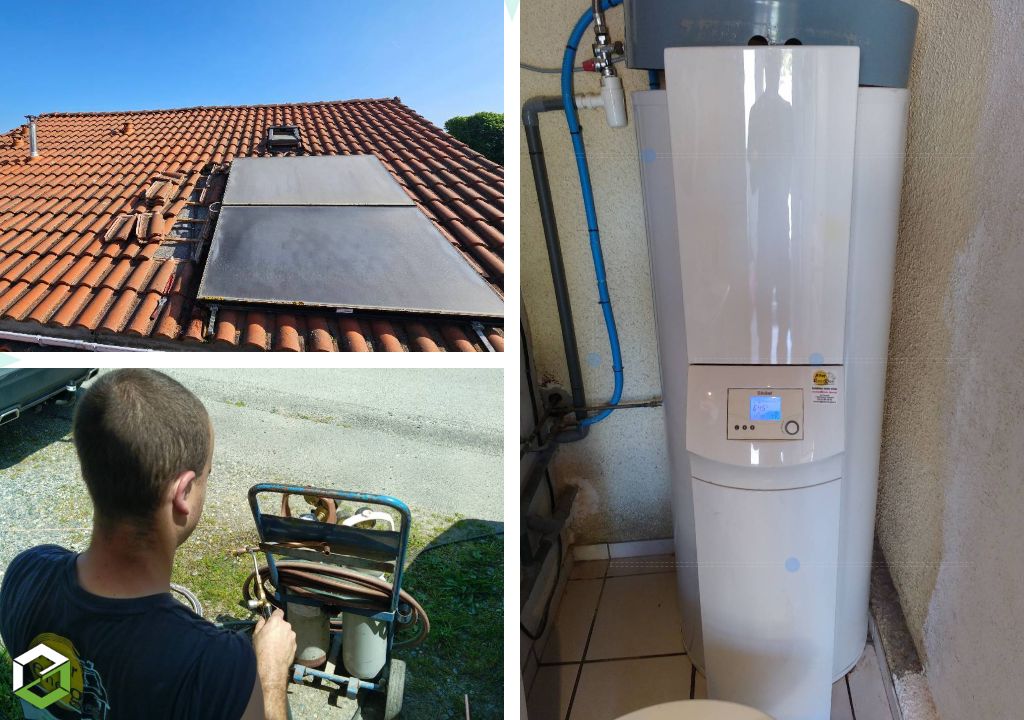 Dépannage fuite sur chauffe eau solaire SAUNIER DUVAL avec remise en service