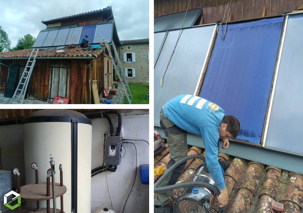 Changement de vitre sur capteur solaire thermique chauffage solaire CONSOLAR SONNENKRAFT GREN ONE TEC