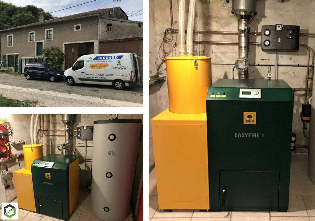 Installation d'une chaudière à pellets KWB par un chauffagiste certifié RGE QualiBois-Meuse (55)