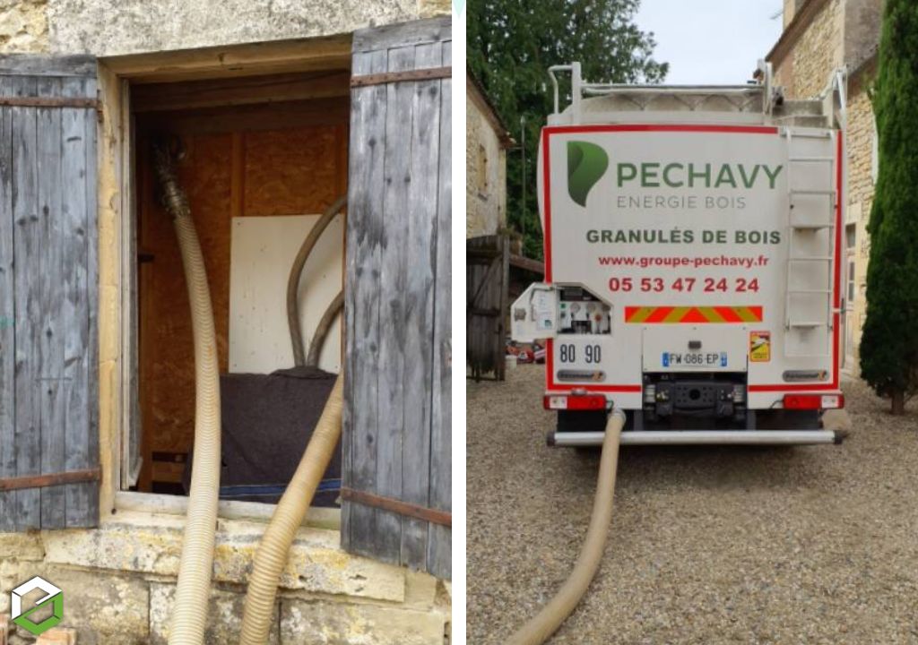 Livraison de granulés de bois en vrac : quand l’accessibilité demande une manœuvre en marche arrière pour notre chauffeur poids lourd-Gironde (33)