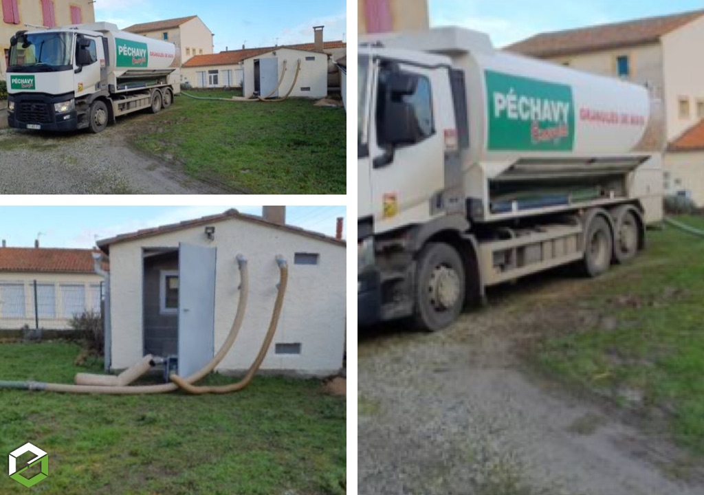 Livraison urgente de granulés de bois en vrac pour un réseau de chaleur communal