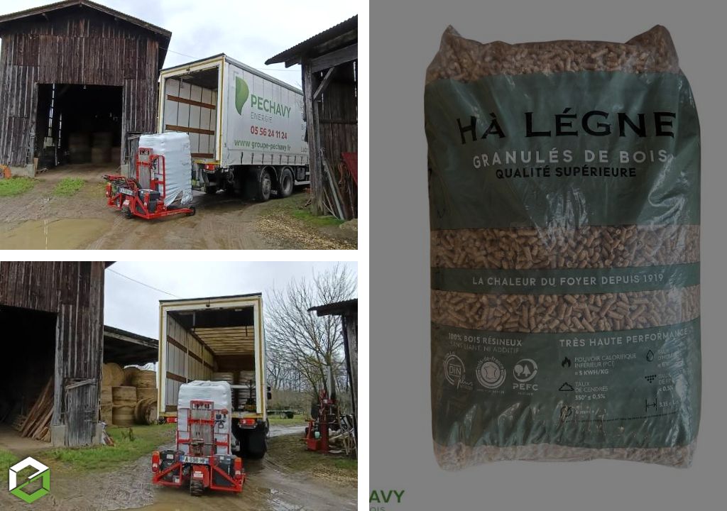 Livraison palette de granulés de bois près de Bordeaux par Péchavy Energie Bois-Gironde (33)